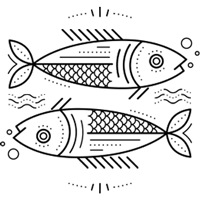 Pisces sign glyph symbol